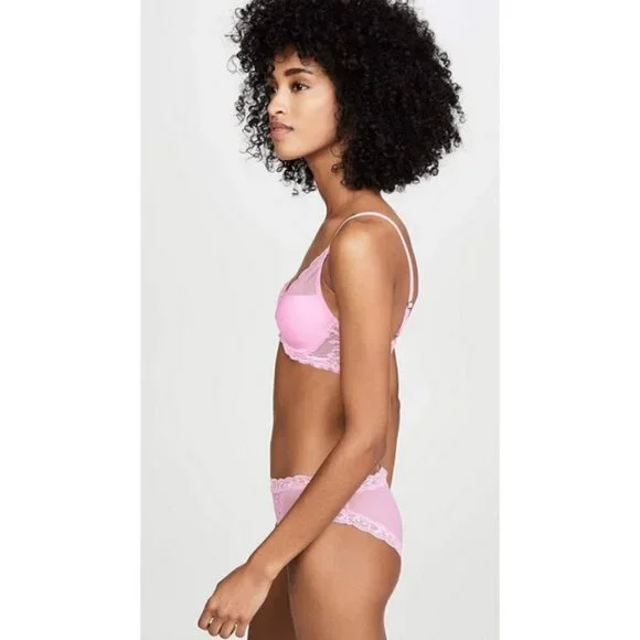 💕NATORI💕 Feathers Underwire Contour Bra ~ Posy Pink 30D NWT